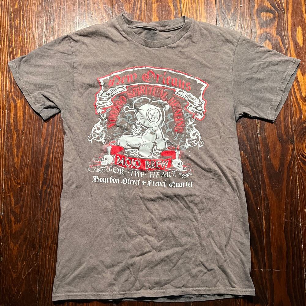 American Vintage S Y2K New Orleans Graphic Tee Brown Fitted